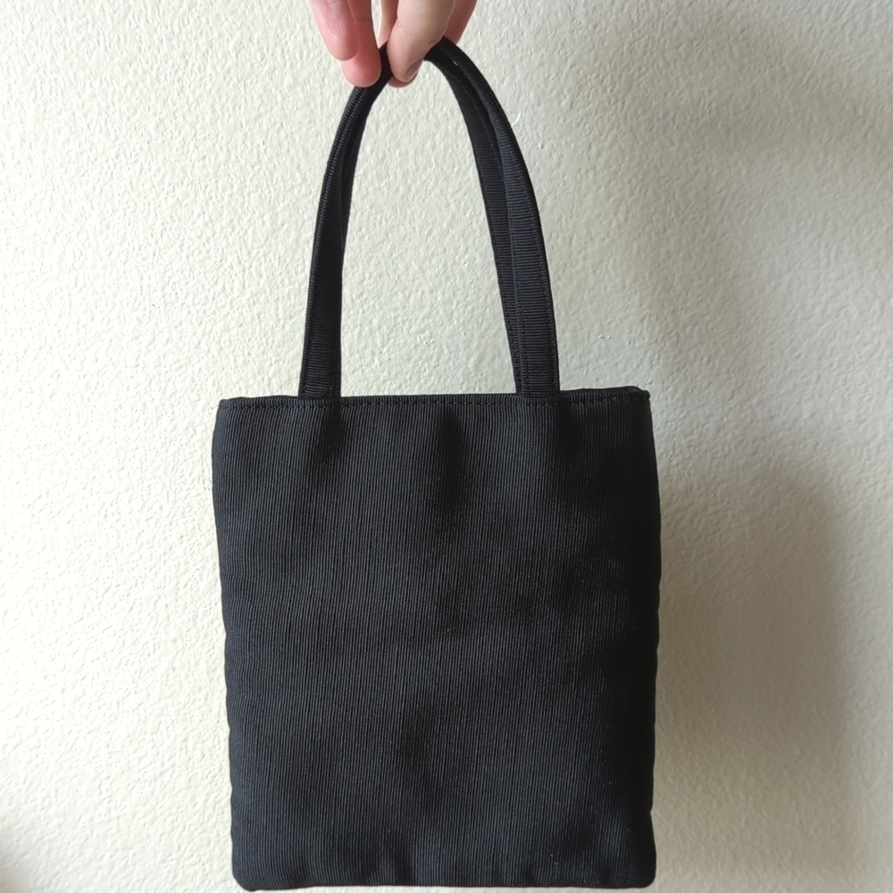 Liz Claiborne Y2K Vintage Lightweight Dainty Beaded Mini Square Handbag Black - Picture 10 of 11